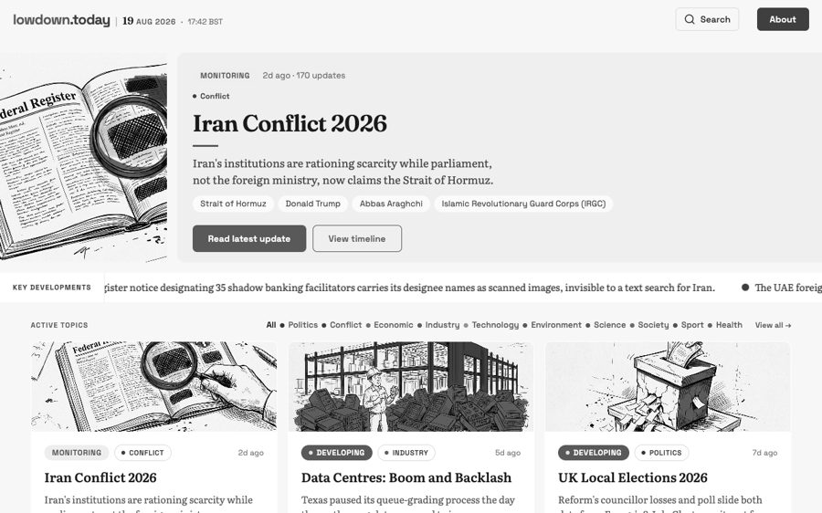 Lowdown edition of 19 August 2026